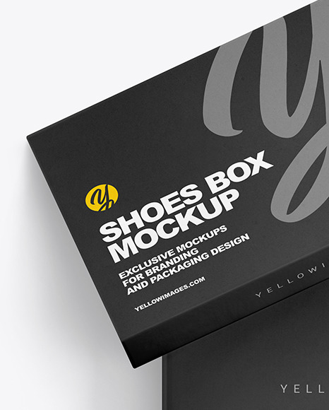 Download Opened Shoe Box Mockup In Box Mockups On Yellow Images Object Mockups