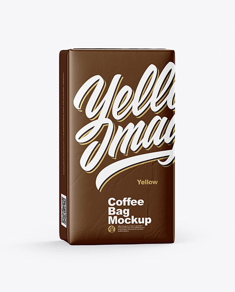 Download 250g Coffee Bag Mockup In Bag Sack Mockups On Yellow Images Object Mockups