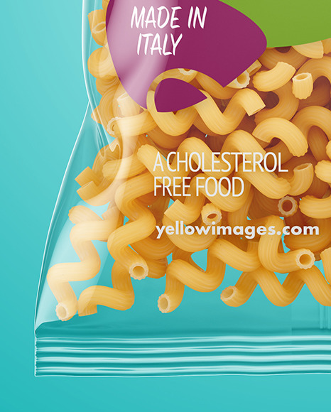 Download Plastic Bag With Cavatappi Pasta Mockup In Bag Sack Mockups On Yellow Images Object Mockups