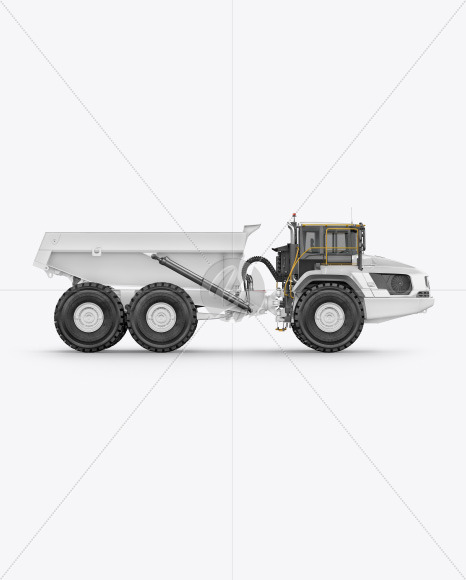 Download Articulated Hauler Mockup Side View In Vehicle Mockups On Yellow Images Object Mockups PSD Mockup Templates