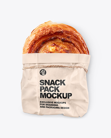 Bun In A Paper Bag Mockup In Bag Sack Mockups On Yellow Images Object Mockups