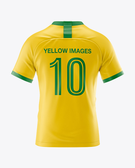 Soccer T Shirt Mockup Back View In Apparel Mockups On Yellow Images Object Mockups