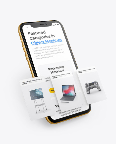 Apple iPhone 11 Pro w  Cards Mockup PSD #2