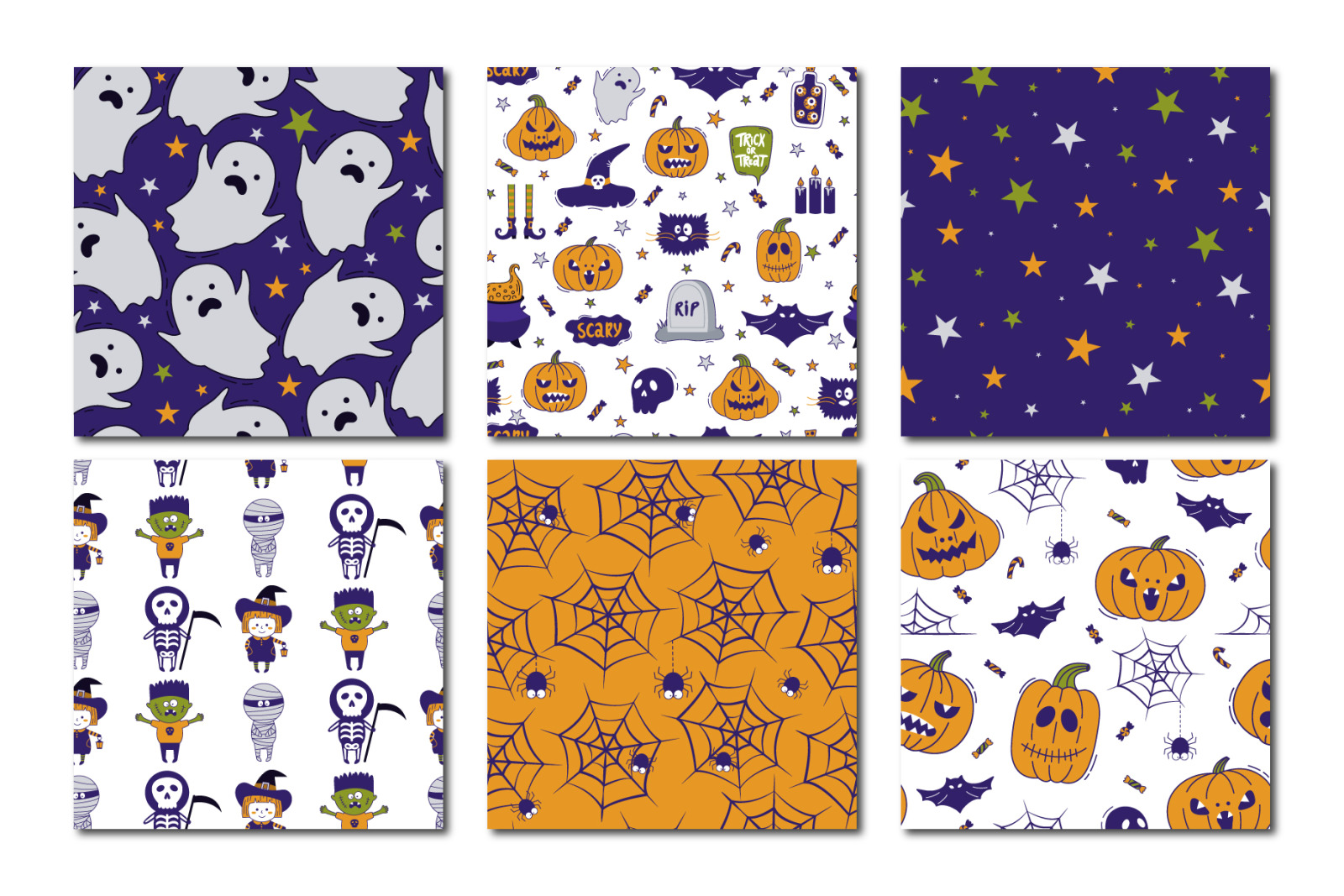 Download Happy Halloween In Illustrations On Yellow Images Creative Store PSD Mockup Templates