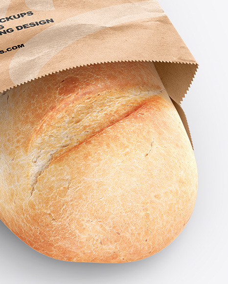 Paper Bag With Bread Mockup PSD #4