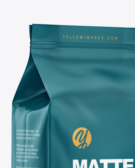 Download Matte Coffee Bag Mockup Half Side View In Bag Sack Mockups On Yellow Images Object Mockups