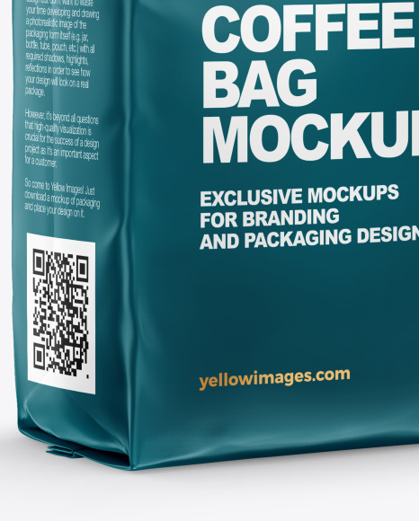 Matte Coffee Bag Mockup   Half Side View PSD #4