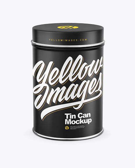 Download Matte Tin Can Mockup In Can Mockups On Yellow Images Object Mockups PSD Mockup Templates