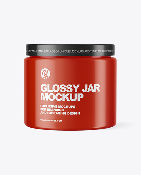 Download Glossy Cream Jar Mockup In Jar Mockups On Yellow Images Object Mockups PSD Mockup Templates