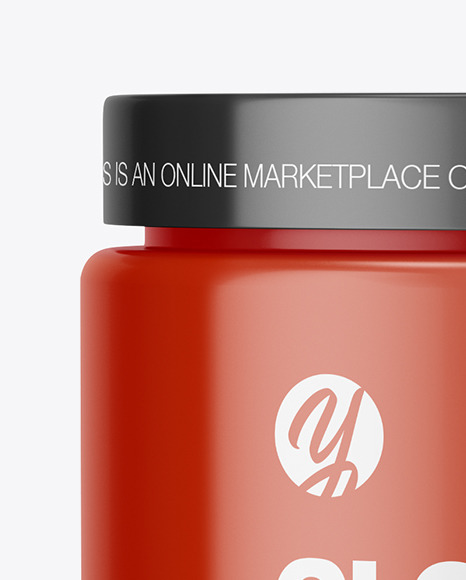 Download Glossy Cream Jar Mockup In Jar Mockups On Yellow Images Object Mockups PSD Mockup Templates