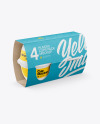 Download 4 Plastic Cups Kraft Paper Pack Mockup - Half Side View in Box Mockups on Yellow Images Object ...