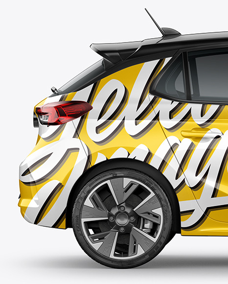 Download Free Hatchback 5 Doors Mockup Side View In Vehicle Mockups On Yellow PSD Mockups