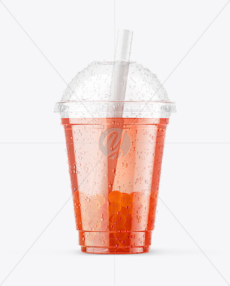 Free Fruit Bubble Tea Cup Mockup