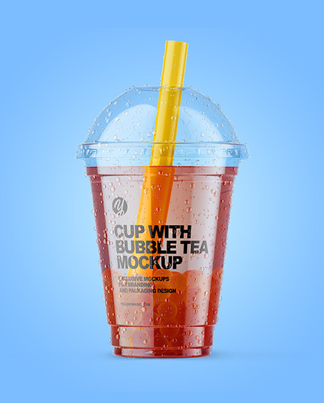 Download Fruit Bubble Tea Cup Mockup in Cup & Bowl Mockups on Yellow Images Object Mockups