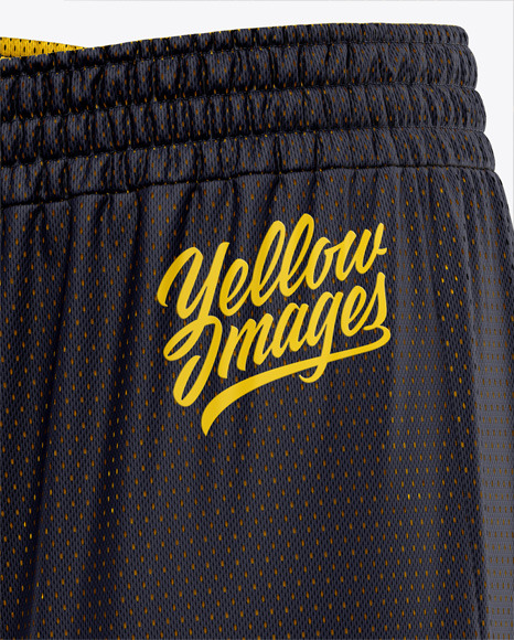 Download Basketball Reversible Mesh Short Mockup - Front Half Side View in Apparel Mockups on Yellow ...