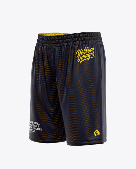 Download Basketball Reversible Mesh Short Mockup Front Half Side View In Apparel Mockups On Yellow Images Object Mockups