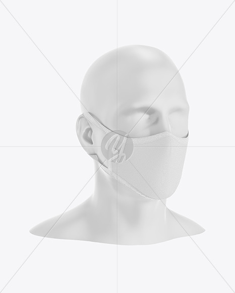 Face Mask Mockup Half Side View In Apparel Mockups On Yellow Images Object Mockups