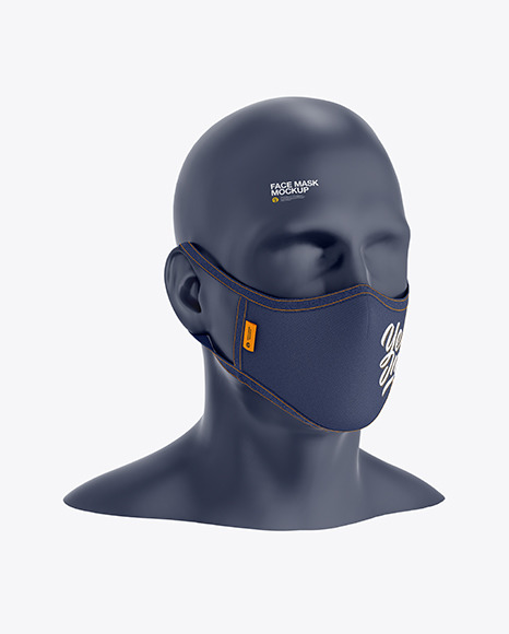 Download Face Mask Mockup Half Side View In Apparel Mockups On Yellow Images Object Mockups