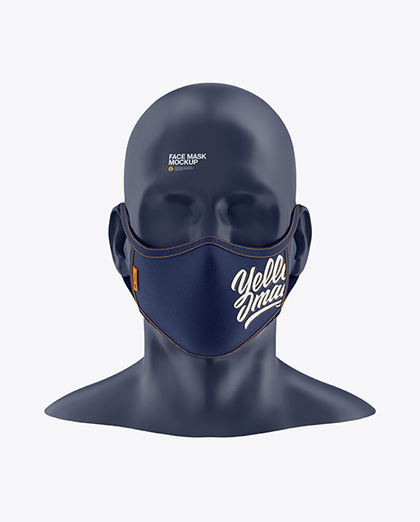 Download Face Mask Mockup Front View In Apparel Mockups On Yellow Images Object Mockups