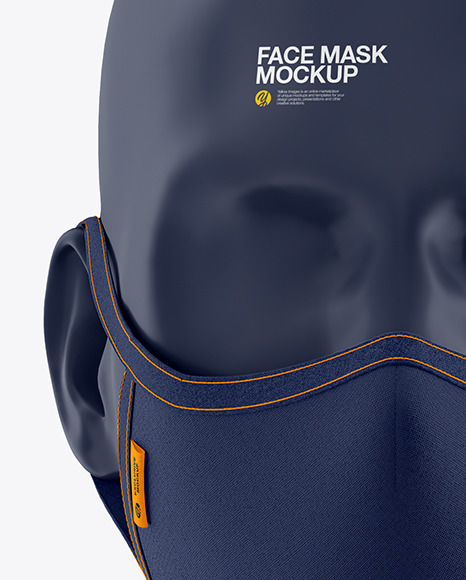 Face Mask Mockup Front View In Apparel Mockups On Yellow Images Object Mockups