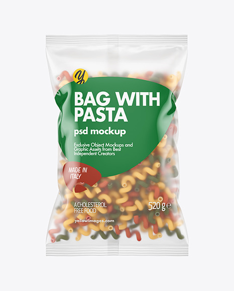 Download Matte Plastic Bag With Tricolor Cavatappi Pasta Mockup In Bag Sack Mockups On Yellow Images Object Mockups Yellowimages Mockups