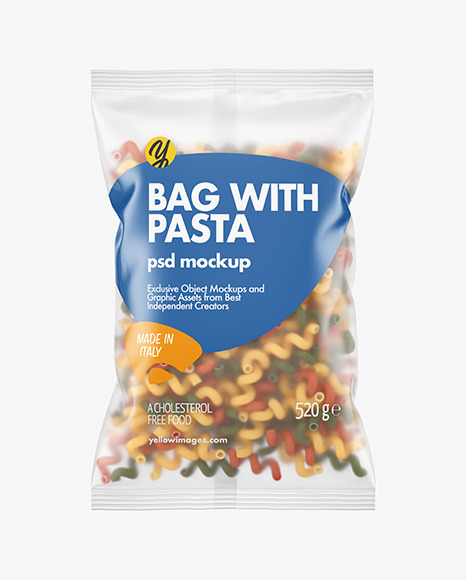 Download Matte Plastic Bag With Tricolor Cavatappi Pasta Mockup In Bag Sack Mockups On Yellow Images Object Mockups Yellowimages Mockups