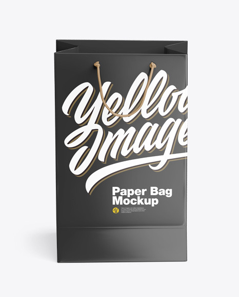 Glossy Shopping Bag Mockup In Bag Sack Mockups On Yellow Images Object Mockups