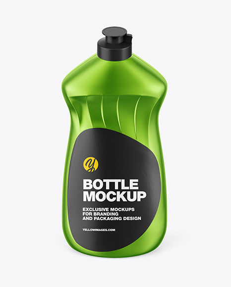 Download Washing Up Liquid Metallic Bottle W Closed Cap Mockup In Bottle Mockups On Yellow Images Object Mockups