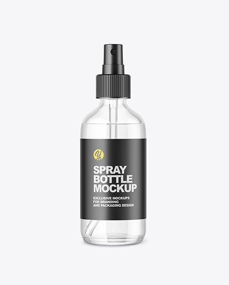 Glass Spray Bottle Mockup In Bottle Mockups On Yellow Images Object Mockups