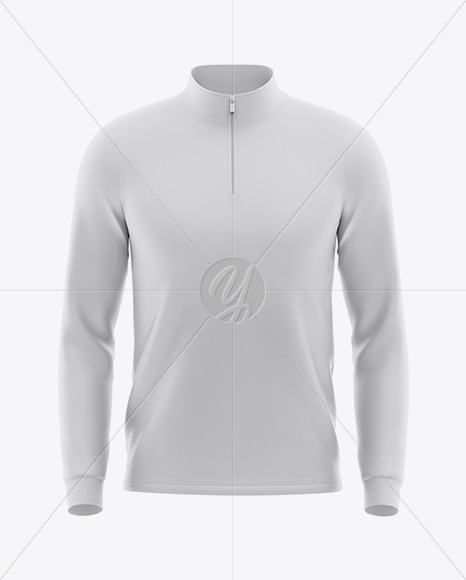 Download Men's Raglan Quarter-Zip Pullover Mockup - Front View in ...