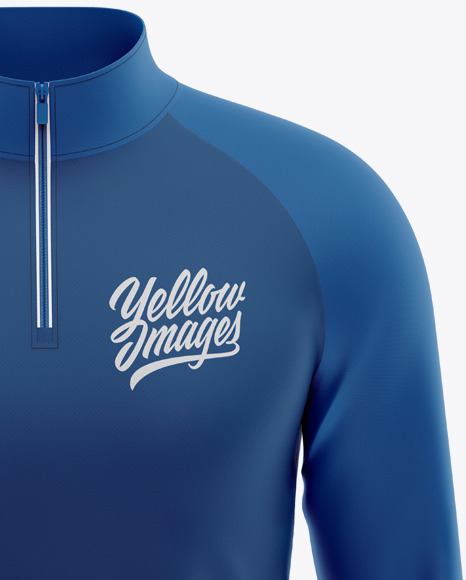 Download View Mens Raglan Quarter-Zip Pullover Mockup Front View ...