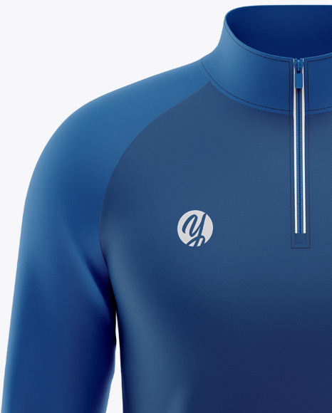 Men’s Raglan Quarter-Zip Pullover Mockup - Front View - Free Download ...