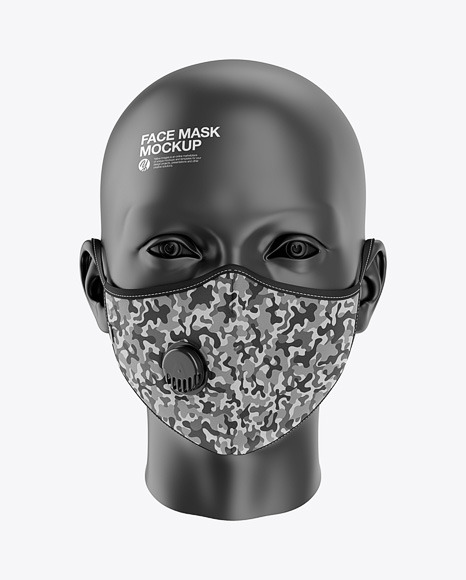 Anti Pollution Face Mask With Exhalation Valve In Apparel Mockups On Yellow Images Object Mockups