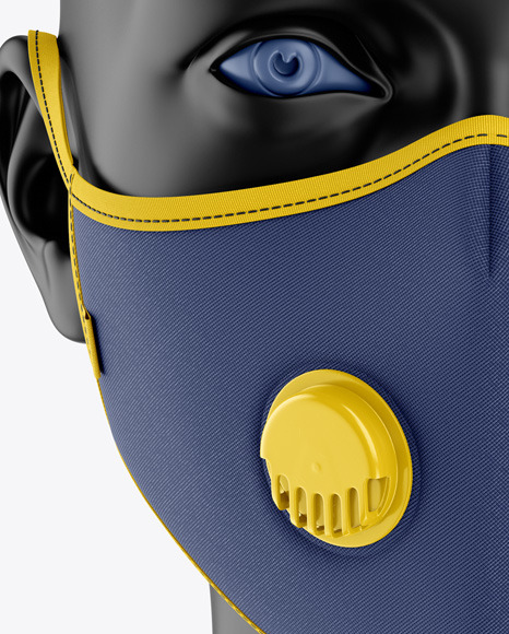 Download Anti Pollution Face Mask With Exhalation Valve In Apparel Mockups On Yellow Images Object Mockups PSD Mockup Templates