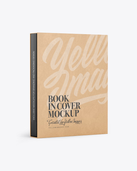 Download Hardcover Book In Kraft Cover Mockup In Stationery Mockups On Yellow Images Object Mockups PSD Mockup Templates