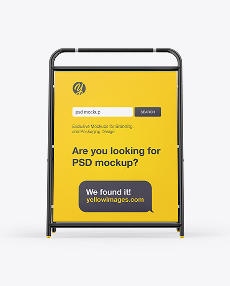 Download Glossy Street Stand Mockup In Outdoor Advertising Mockups On Yellow Images Object Mockups PSD Mockup Templates