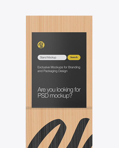 Download Wooden Stand With Poster Mockup In Outdoor Advertising Mockups On Yellow Images Object Mockups PSD Mockup Templates