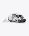 Panel Van Mockup W/Box - HalfSide View