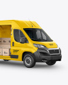 Panel Van Mockup W/Box - HalfSide View