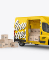 Panel Van Mockup W/Box - HalfSide View