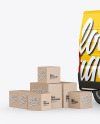 Panel Van Mockup W/Box - HalfSide View