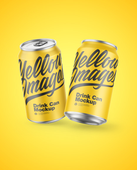 Metallic Drink Cans w  Matte Finish Mockup PSD #2