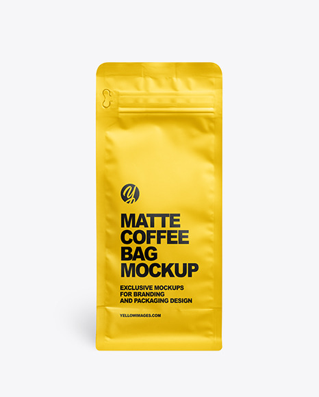 Download Matte Coffee Bag Mockup In Bag Sack Mockups On Yellow Images Object Mockups Yellowimages Mockups