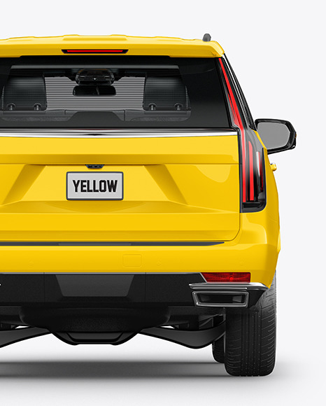 Download Luxury Suv Mockup Back View In Vehicle Mockups On Yellow Images Object Mockups PSD Mockup Templates