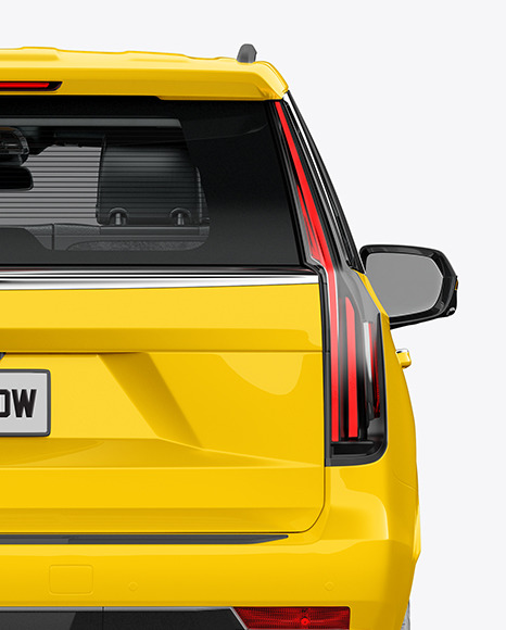 Download Luxury Suv Mockup Back View In Vehicle Mockups On Yellow Images Object Mockups PSD Mockup Templates