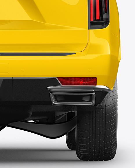 Download Luxury Suv Mockup Back View In Vehicle Mockups On Yellow Images Object Mockups PSD Mockup Templates