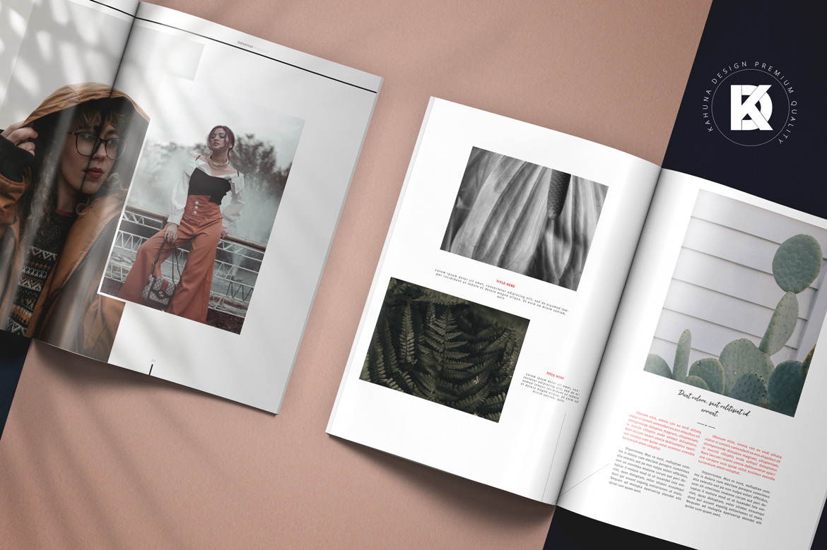 Minimal Magazine In Magazine Templates On Yellow Images Creative Store