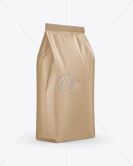 Kraft Coffee Bag Mockup Half Side View In Bag Sack Mockups On Yellow Images Object Mockups