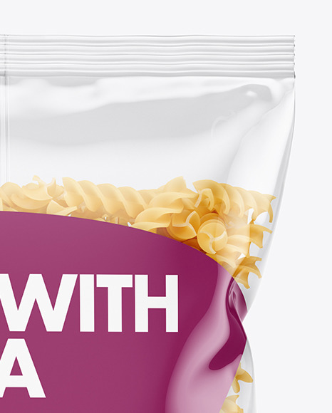 Download Plastic Bag With Fusilli Pasta Mockup In Bag Sack Mockups On Yellow Images Object Mockups PSD Mockup Templates