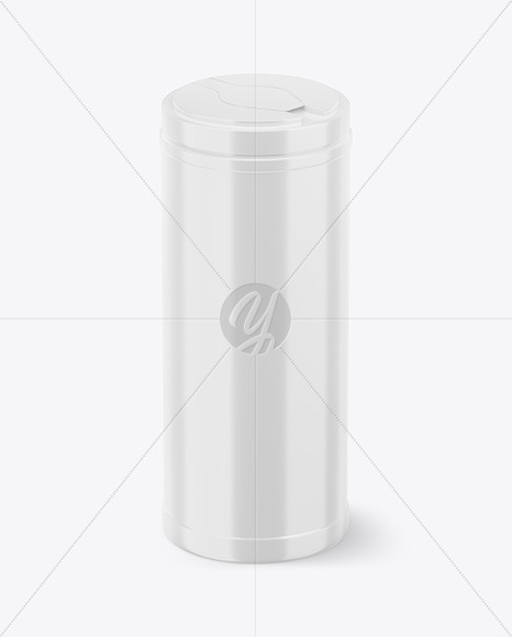 Download Glossy Closed Sanitizing Wipes Canister Mockup In Packaging Mockups On Yellow Images Object Mockups